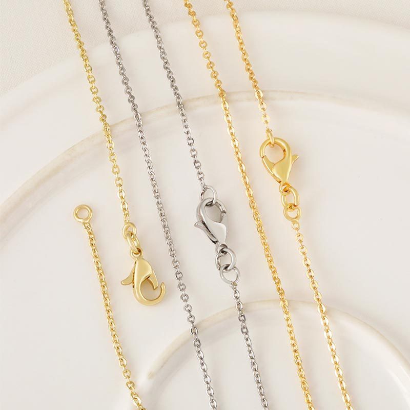 Honglu 18k gold-plated non-fading O-shaped chain diy handmade jewelry 45CM high-end collarbone chain extension chain Specification image