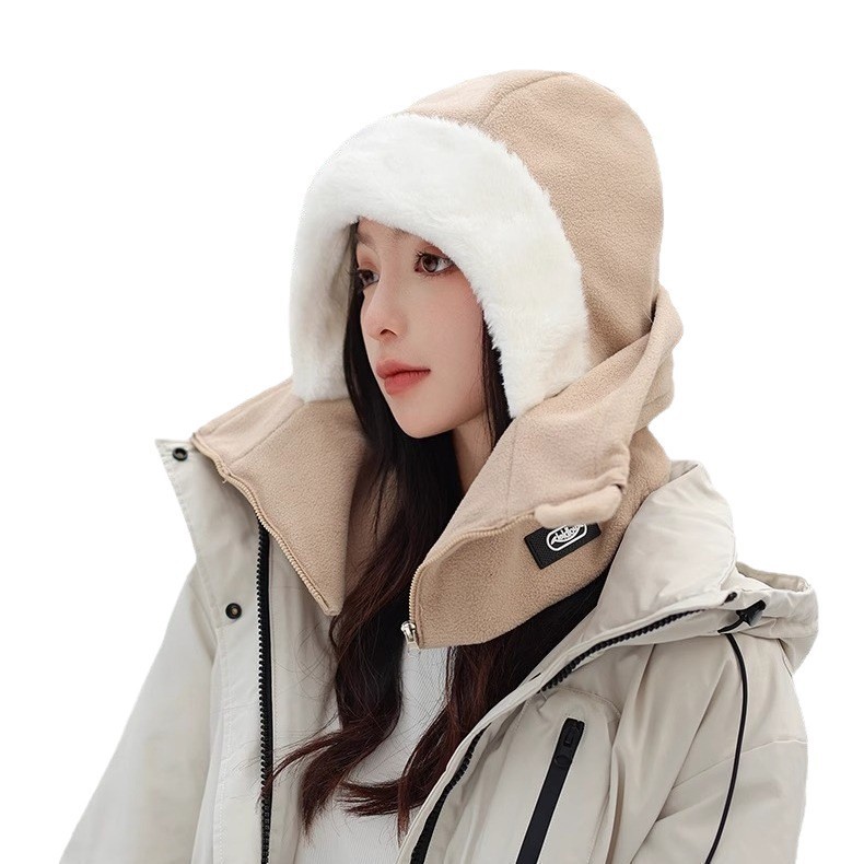 Winter windproof and cold-proof cycling face mask and scarf integrated men's and women's cycling full face warmth plush head cover Item Picture