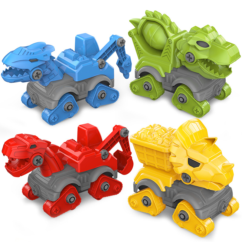 Douyin Internet celebrity Douyin disassembly and assembly dinosaur toy car, engineering vehicle, cross-border diy educational street stall, toy wholesale night market Item Picture