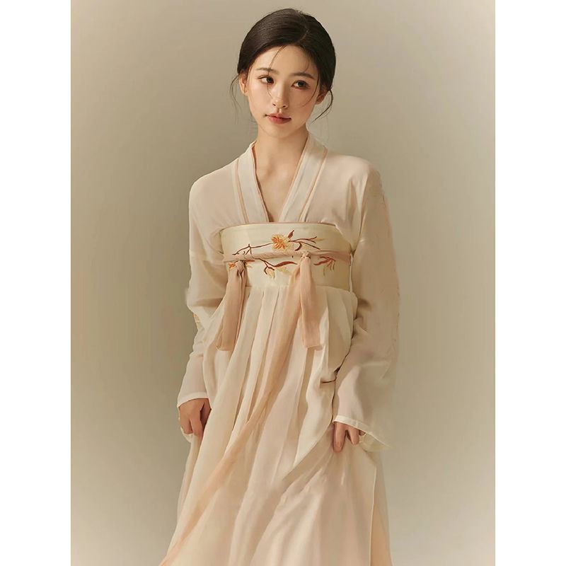汉服女长袖中国风/尾货/汉服/汉家儿女/布料裙产品图