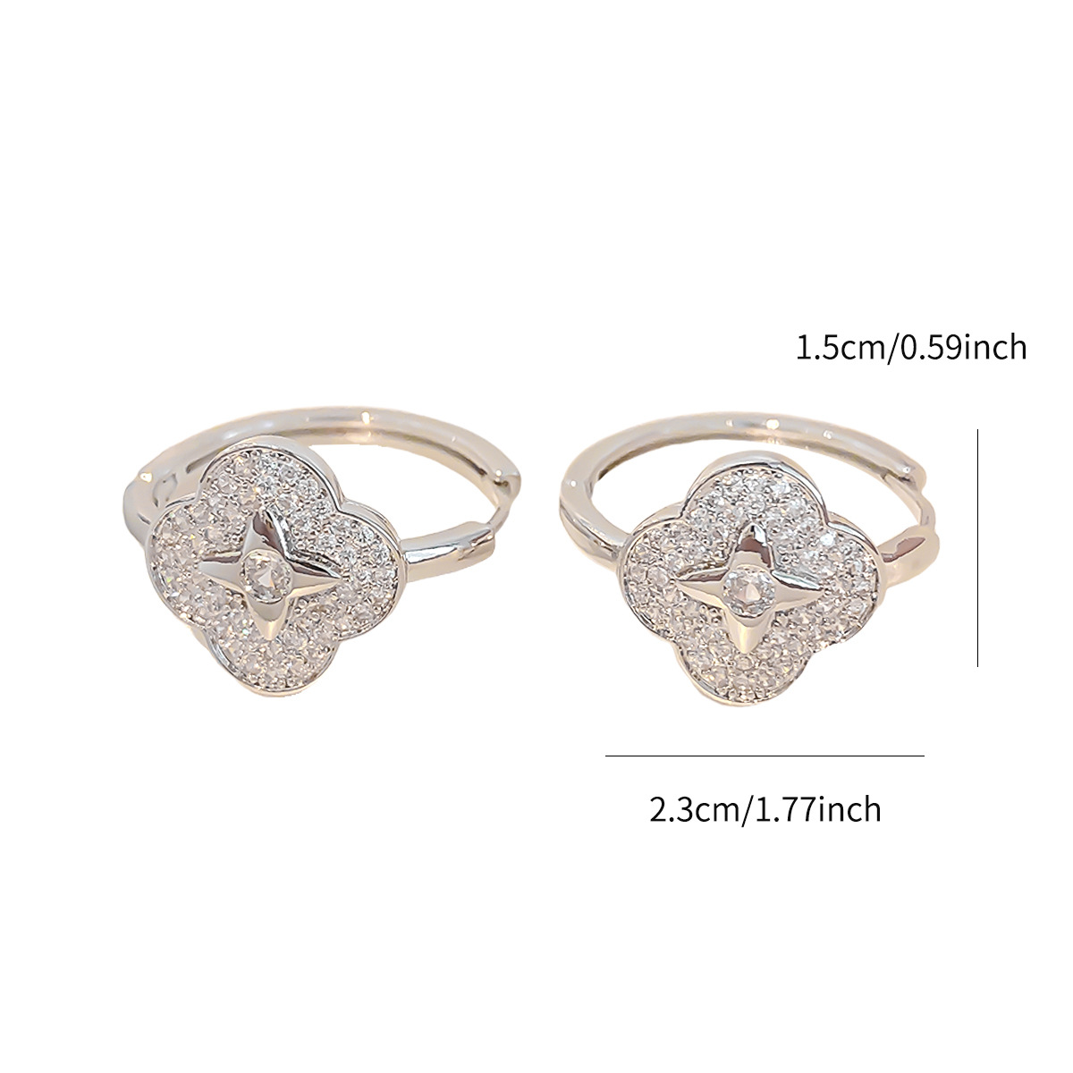 New best-selling copper-inlaid zircon four-leaf clover ear rings and ear buckles, light luxury, high-end, fashionable and exquisite earrings, full diamond earrings Item Picture