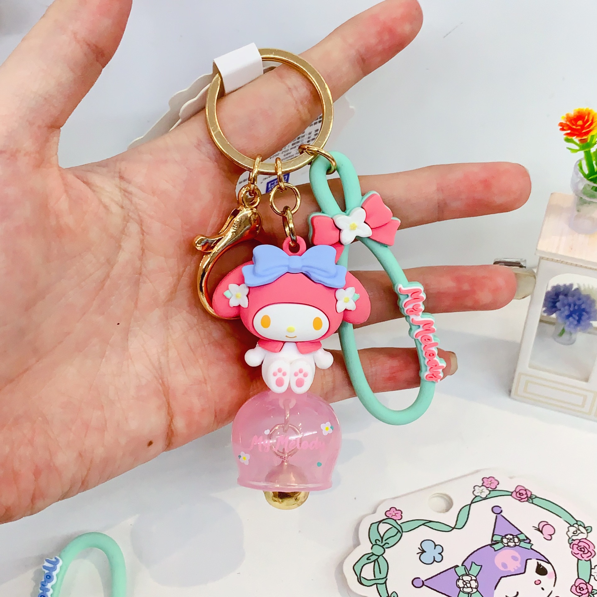 Genuino sanrio flower town wind bell colgante melody ti kulomi jade laurel perro pacha perro llavero colgante Application Scenario