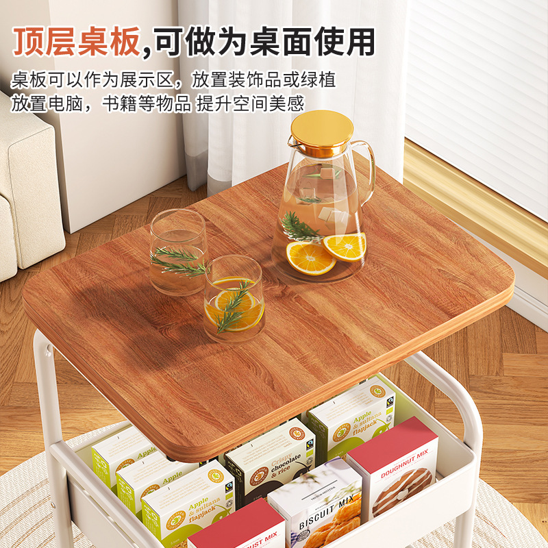 Chinese-style storage rack, movable trolley, book storage rack, home multi-layer schoolbag roller cabinet Specification image