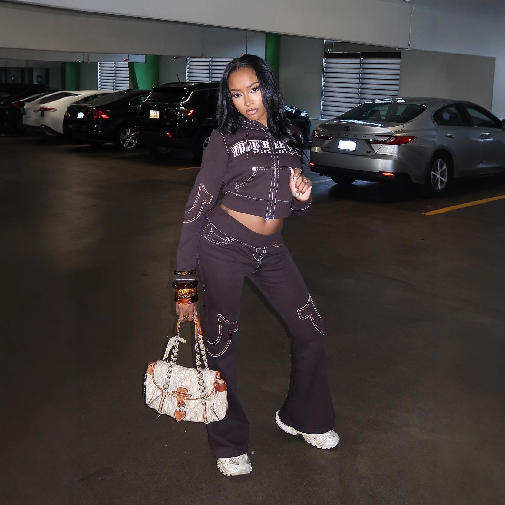 FC1400 European and American cross-border street trendsetter and Hot girl Casual and Comfortable silhouette embroidered sportswear Sweatshirt set full figure