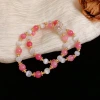 European and American cross-border light luxury gentle and versatile agate pearl cat's eye stone double-layer beaded bracelet, elegant, fashionable and simple bracelet Specification image