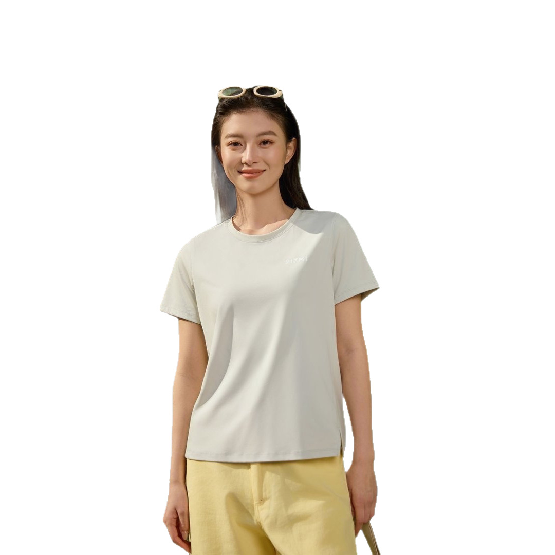 Ice-oxygen quick-drying T-shirt short-sleeved semi-zipper slimming yoga top women breathable quick-drying T-shirt Outdoor sports 8032 Item Picture
