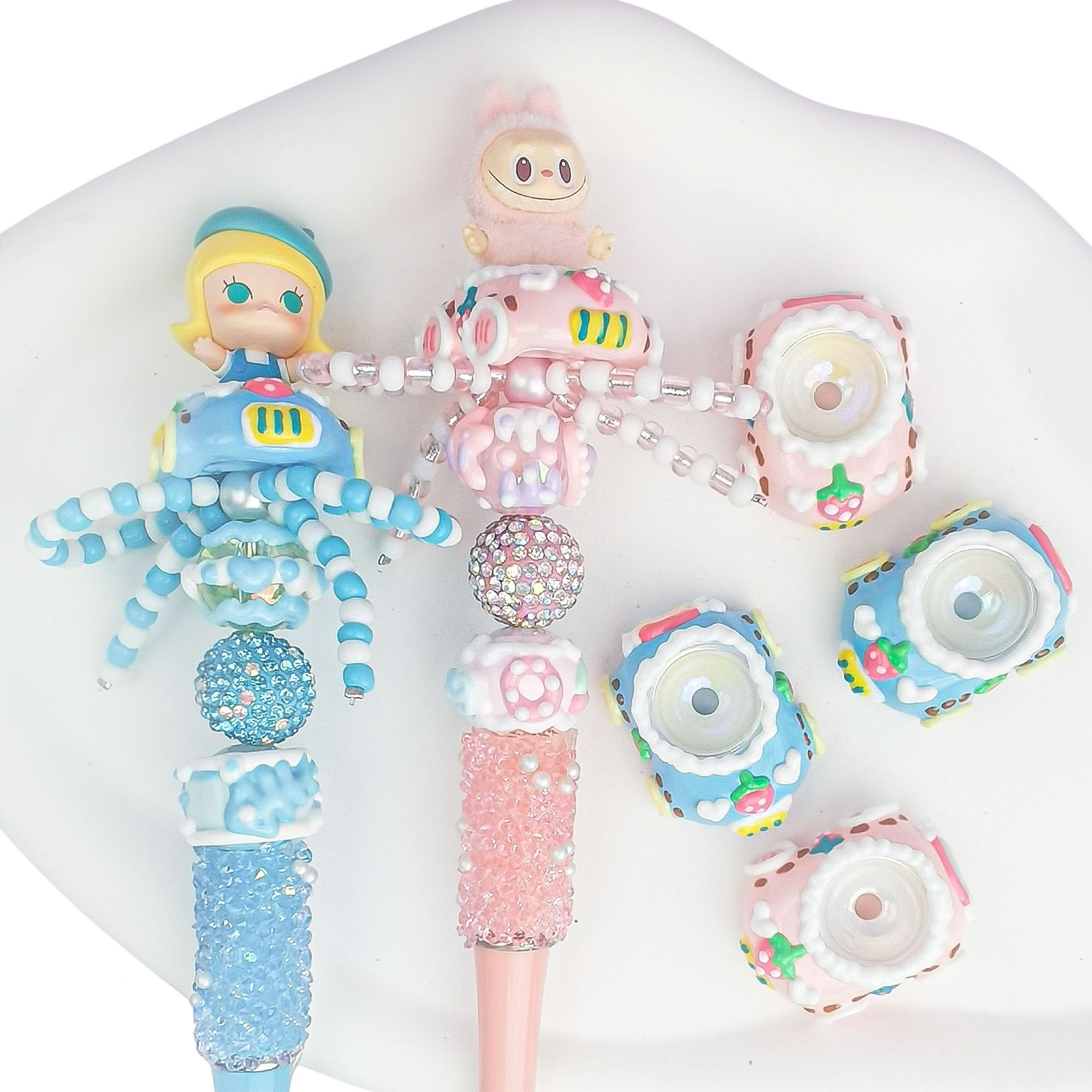 Live-Streaming Hot Sales: Hand-Painted Beads, Heavy Oil Hand-Painted Car, Cute Pen Accessories, Trendy Cute Mobile Phone Hanging Car Accessories details Picture