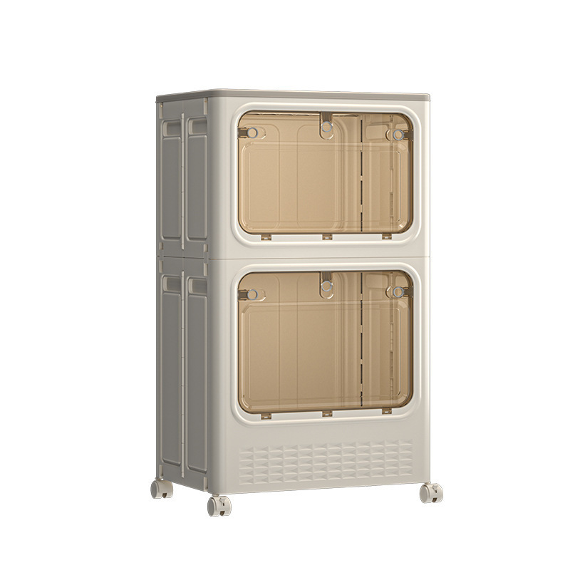 衣服收纳箱家用大容量超大翻盖整理箱带轮换季衣物衣柜被子储物箱白底实物图