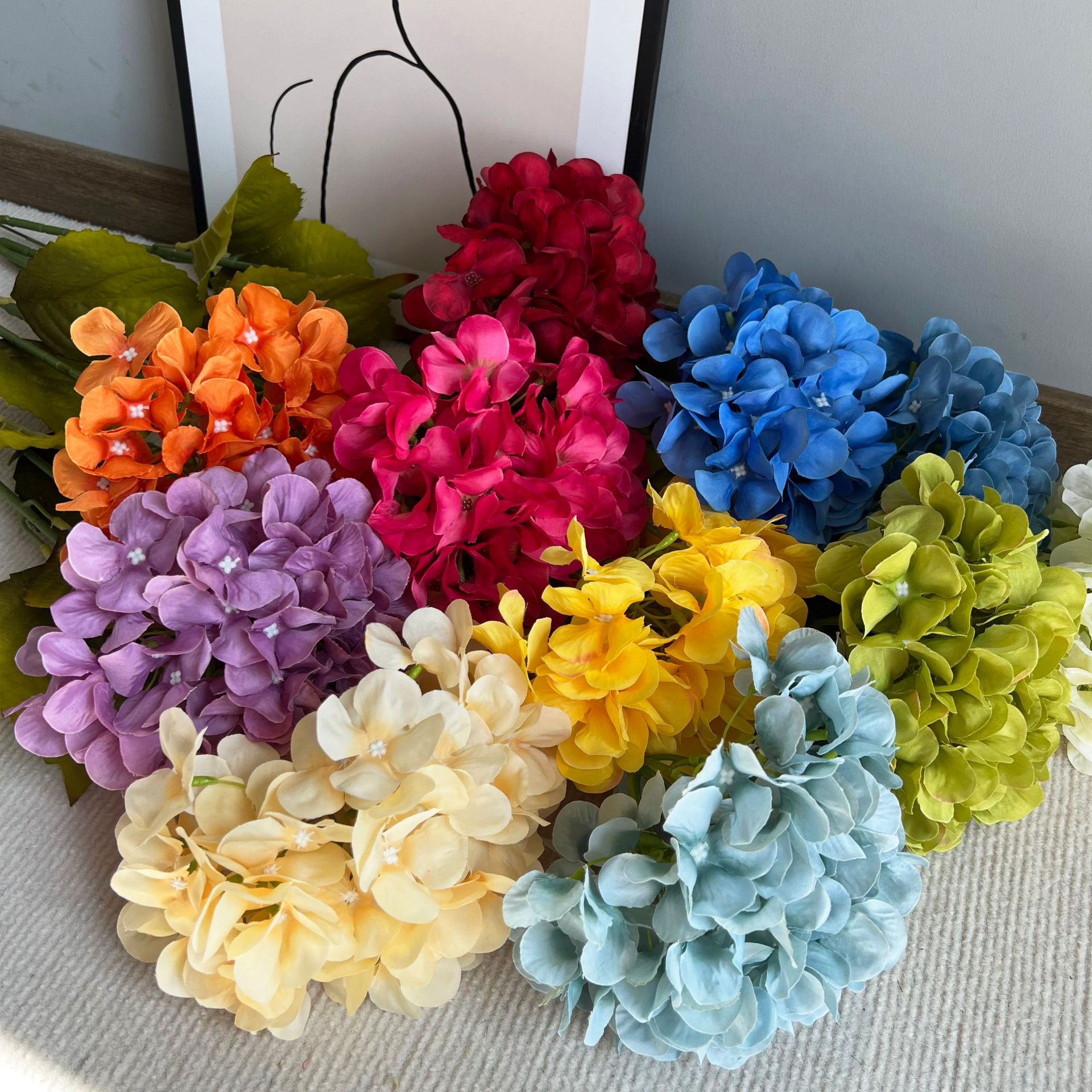 DIY single hydrangea artificial flower, wedding macarons, hydrangea wall, wedding decoration items, road guide, arch flower arrangement