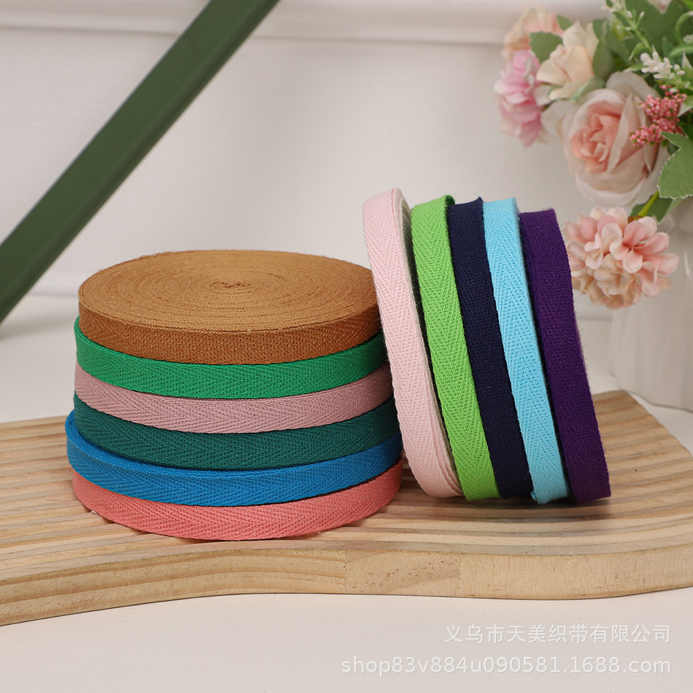 现货1CM全面人字带彩色人字带服装辅料衣领包边条重棉滚边包边织细节图