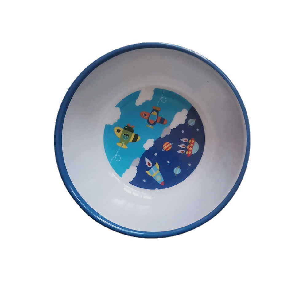 Melamine tableware, melamine plastic bowl, children's cartoon small bowl, rice bowl with edge, 8813 yuan small bowl, edge line bowl Item Picture