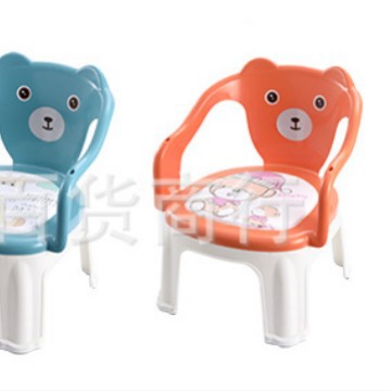 Cute and fun children's high chair, baby multi-functional children's chair, dining table backrest chair, baby plastic small stool with plates Specification image