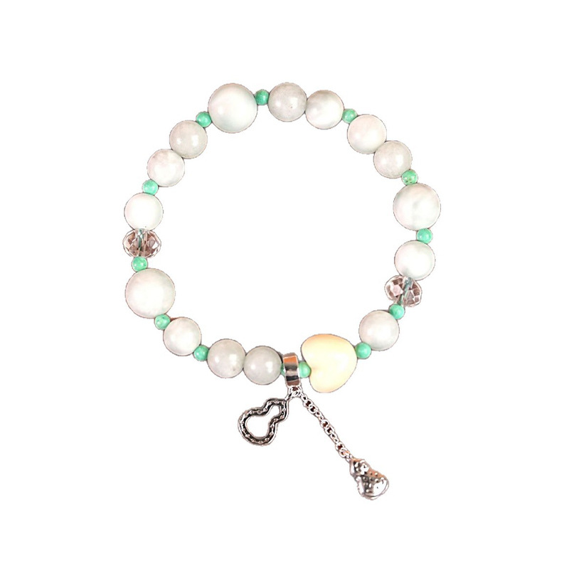 New Chinese-style national trend sea-patterned stone bracelet, beaded women, light luxury and high-end feel, gourd pendant bracelet, cultural and artistic accessories Item Picture