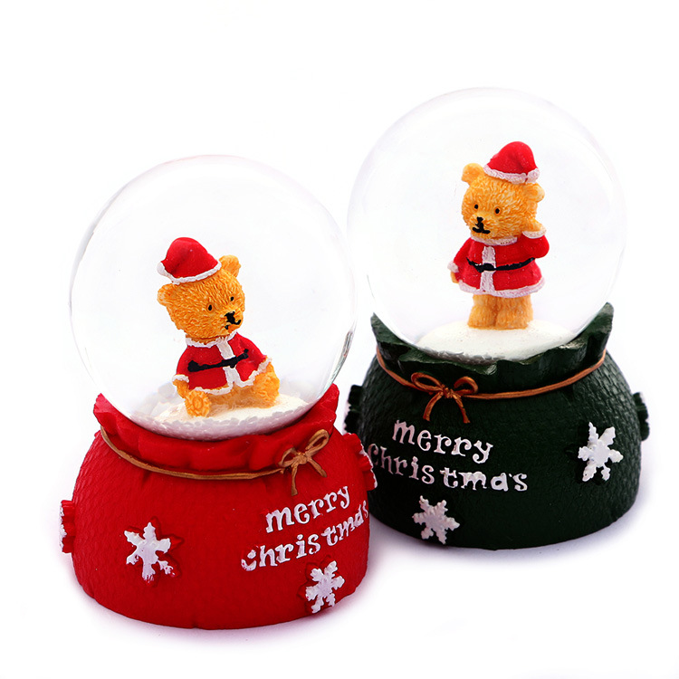 圣诞老人发光水晶球圣诞节送同学创意礼品八音盒桌面摆件装饰品产品图