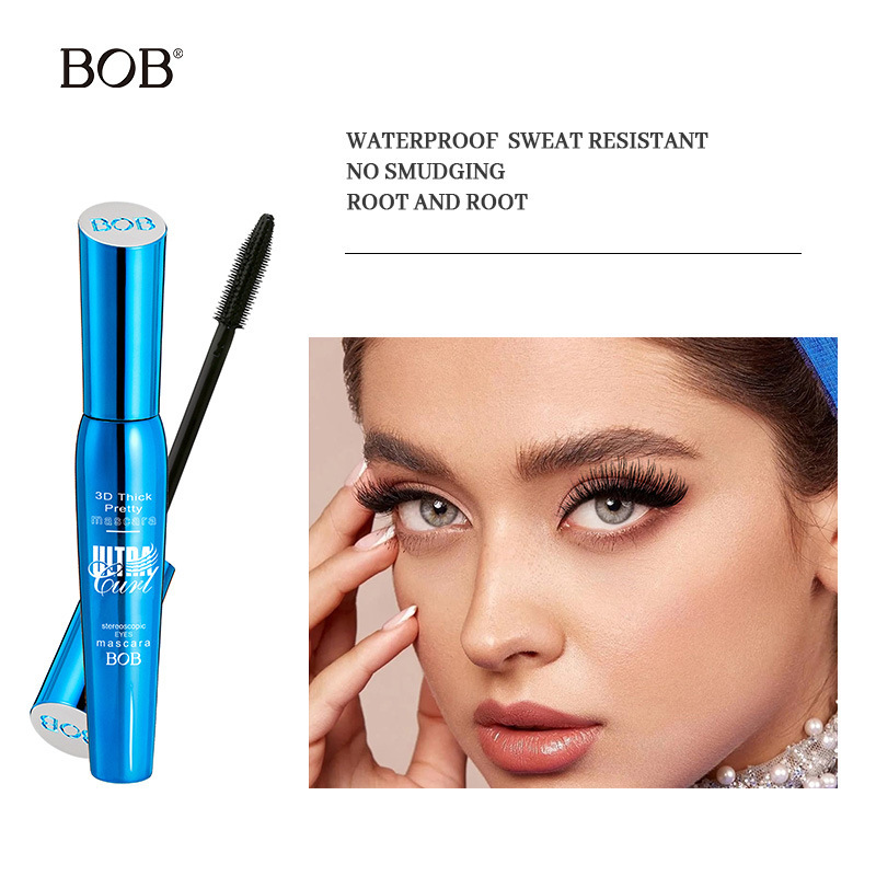 Cross-border exclusive bob Three-dimensional curling mascara: Thick, non-smudge, slender, waterproof and long-lasting black base cream