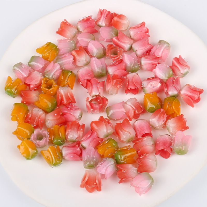 热缩郁金香花朵亚克力DIY饰品配件耳环发簪发饰吊坠手工材料批发