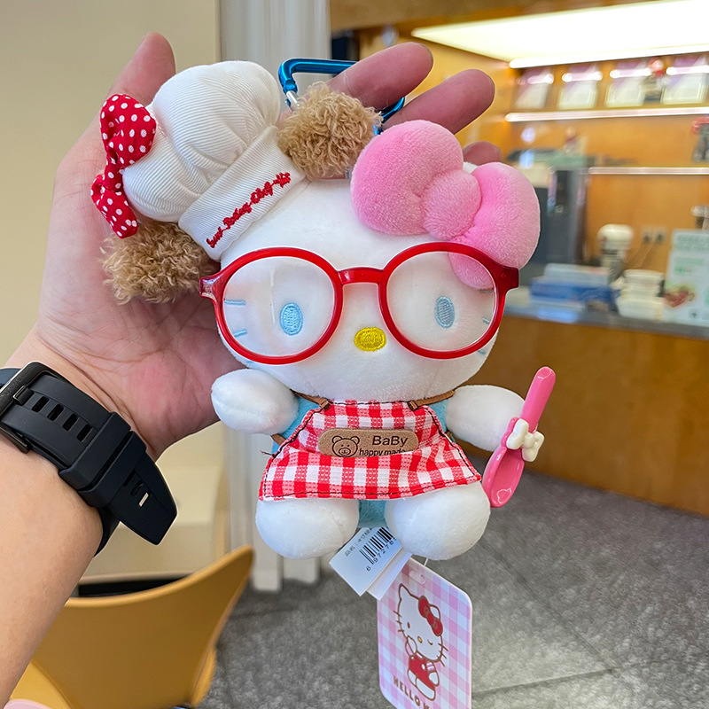 Cute plush hellokitty small pendant doll, genuine Hello Kitty bag pendant, keychain pendant Specification image