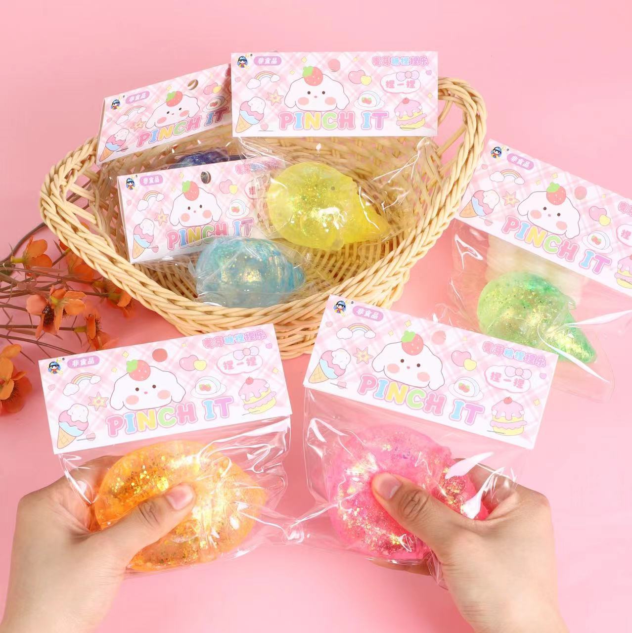 Gold powder ice cream maltose kneading Fun Stress-relieving toys Release food play slow rebound wholesale educational parent-child interaction Specification image