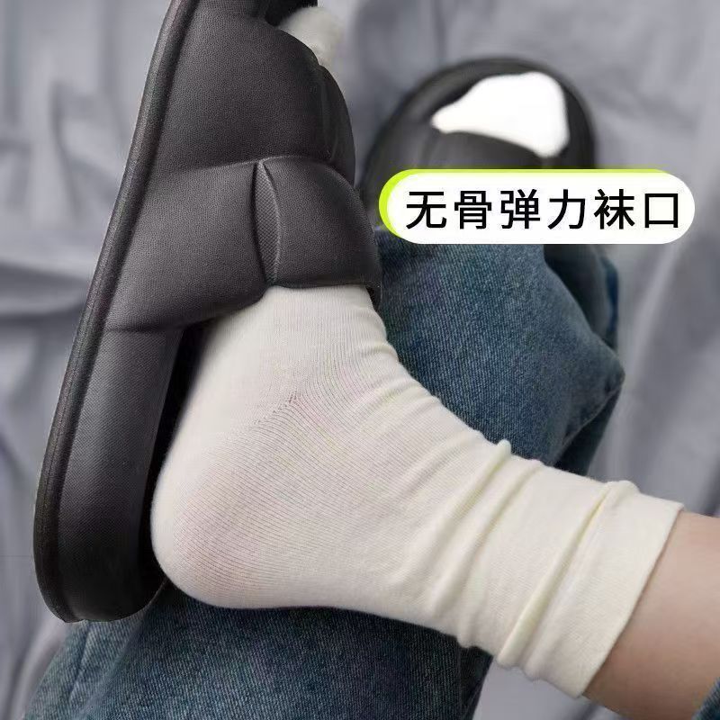 Women's spring and summer pure cotton mid-calf socks, boneless pile socks, anti-pilling solid color postpartum socks, non-legging-tight maternity socks Specification image