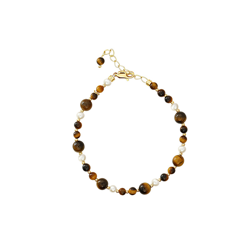 Hyacinth Tiger's Eye beaded bracelet for Autumn and winter 2025, a fashionable, elegant, fair and high-end accessory Item Picture