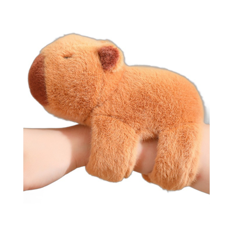 Export Kapibara pappa ring, mink capybara plush toy, children's and girls' wrist wristbands, pappa ring dolls Item Picture