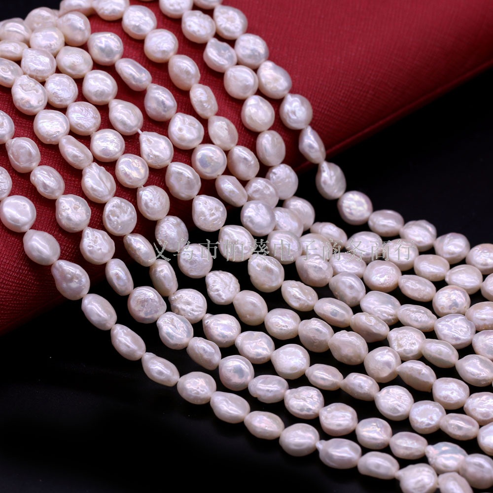 Wholesale of natural freshwater pearl Baroque small button pearls 8-9mm DIY jewelry accessories and hand-strung beads