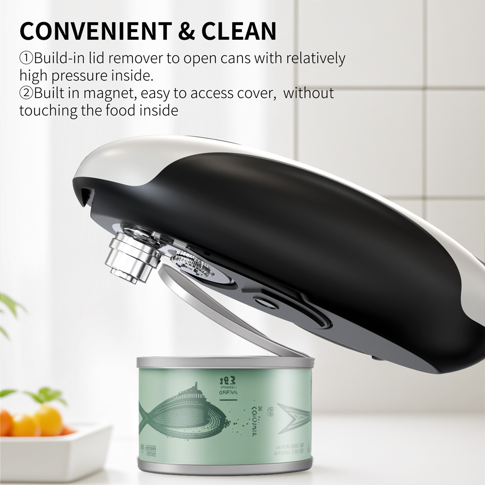 Factory-customized electric can opener, can knife, automatic can opening and charging, household pet can and easy-pull can cap opener, elderly effort-saving bottle opener details Picture