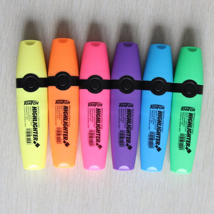 The new 225 flat highlighter from Tianfeng, Wenzhou, Zhejiang Province, features bright colors and is suitable for both ordinary and special marking full figure