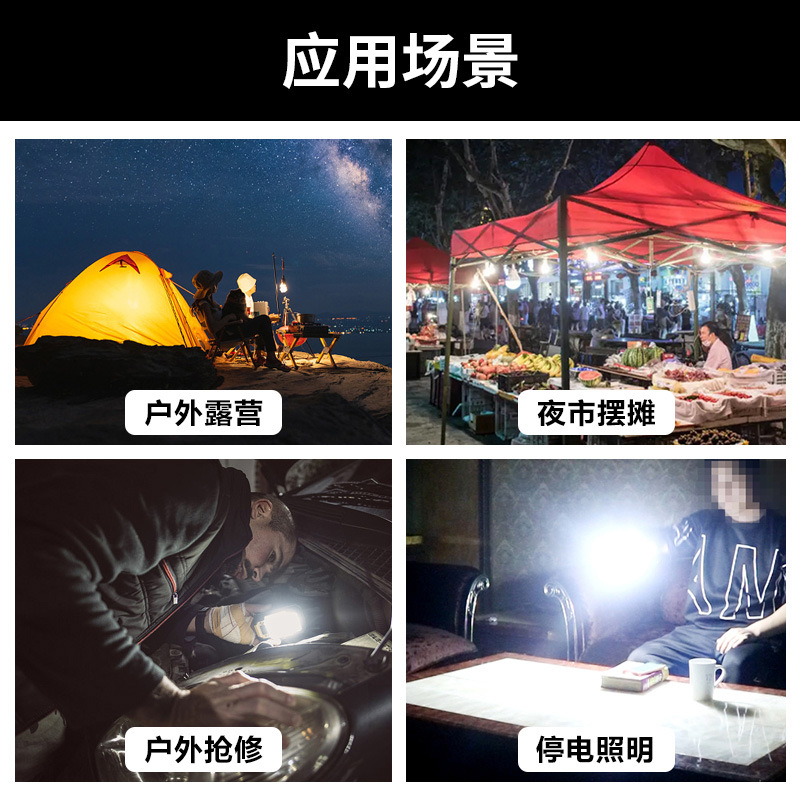 led emergency bulb lamp, detachable battery emergency bulb, dual-battery rechargeable battery, night market household emergency light Specification image