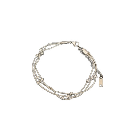 The all-titanium steel fashionable multi-layer round bead bracelet is elegant, versatile, simple and high-end accessory. One-piece consignment factory price Item Picture