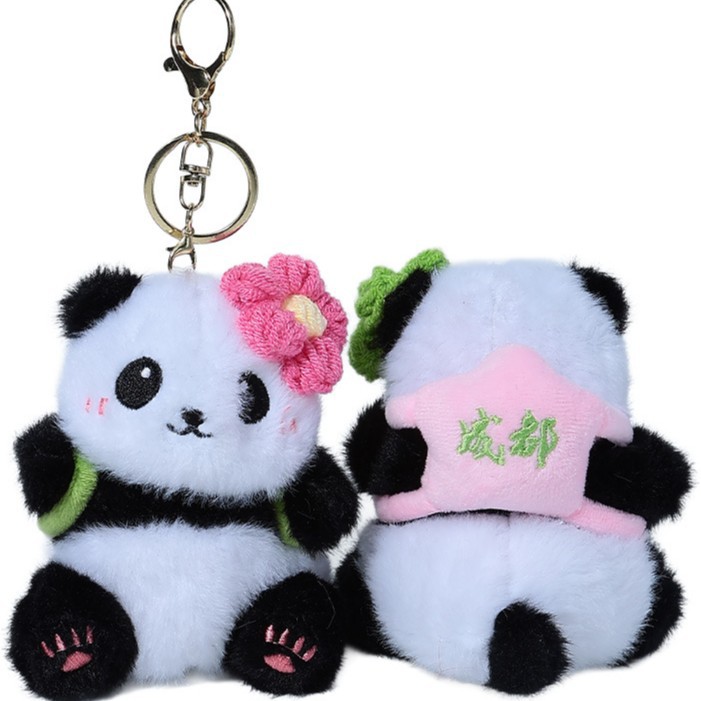 Cute panda keychain pendant, small gift, schoolbag key chain pendant, high-end and practical small gifts Item Picture