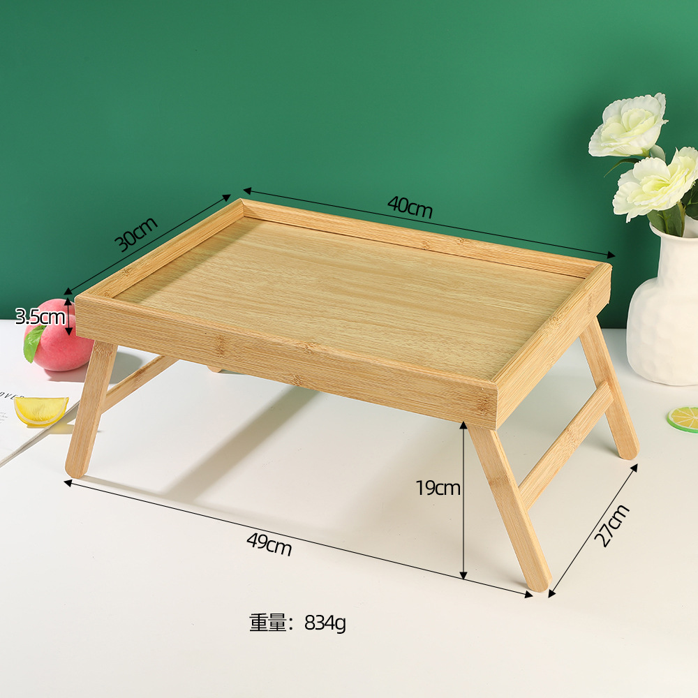 Multi-functional folding dining table, lazy bamboo tray for home bedroom bed, mini simple computer desk for living room balcony Application Scenario