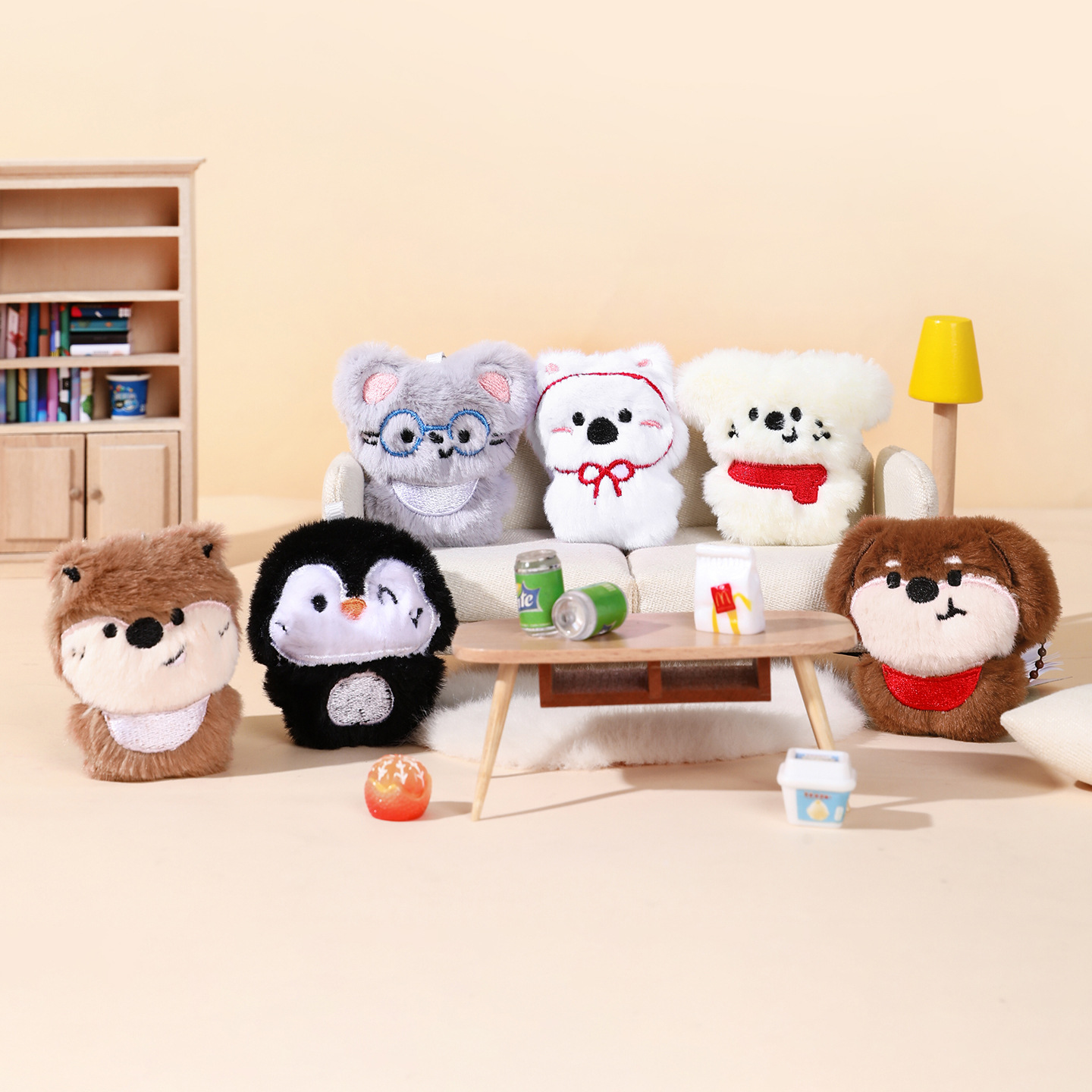 Wholesale of genuine plush dog toy keychains, girls' schoolbag pendants, small dolls, couple pairs of keychains Specification image