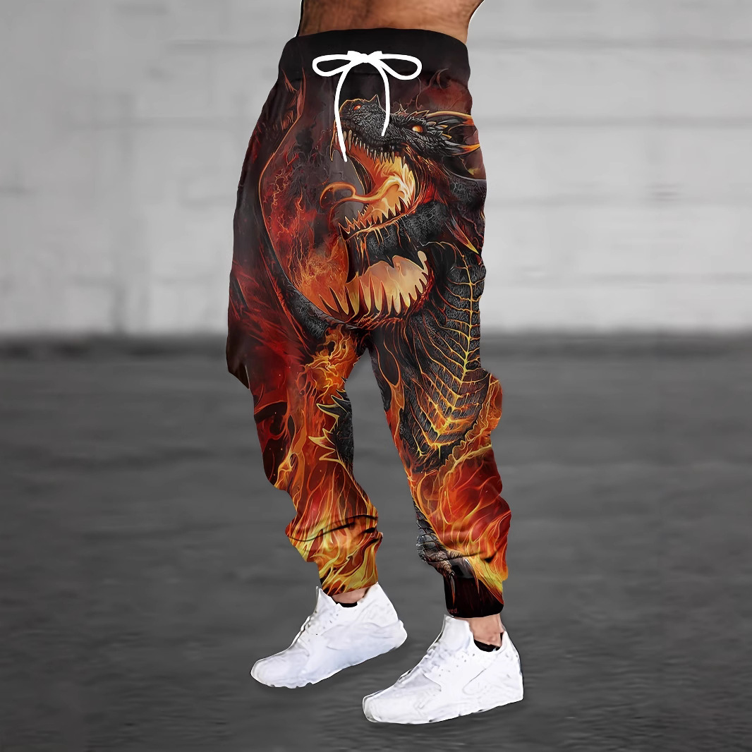 Independent station cross-border trade men's 3D colorful printed sportswear and casual sweatpants, fashionable and versatile autumn drawstring long pants
