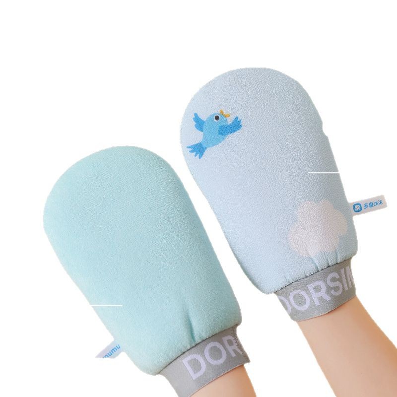 Fine sand bath towel for ladies and children, cartoon bird bath scrubbing magic tool, double-sided mud scrubbing, Duoxi Mumu bath towel Item Picture