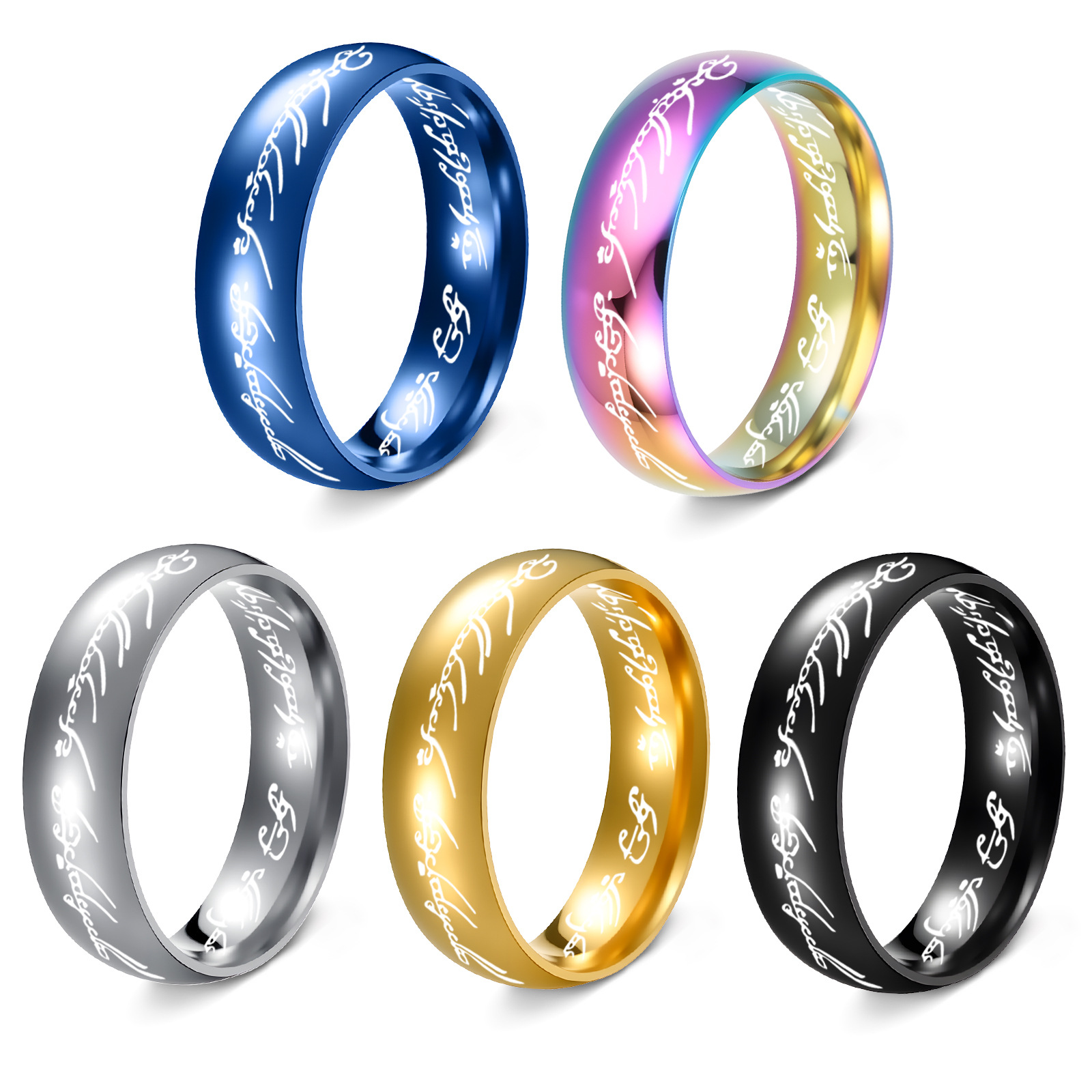 Stainless steel ring factory wholesale men's rings, couple rings, King of rings, men's and women's tail rings, unique and powerful, celebrity city together Item Picture