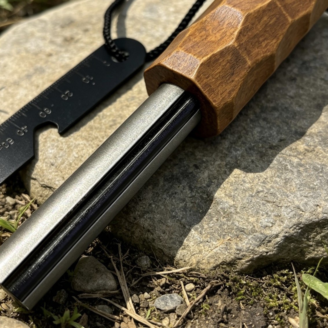 New survival camping flint magnesium rod, survivor umbrella rope, scraper, flint rod, wooden handle, flint set Application Scenario