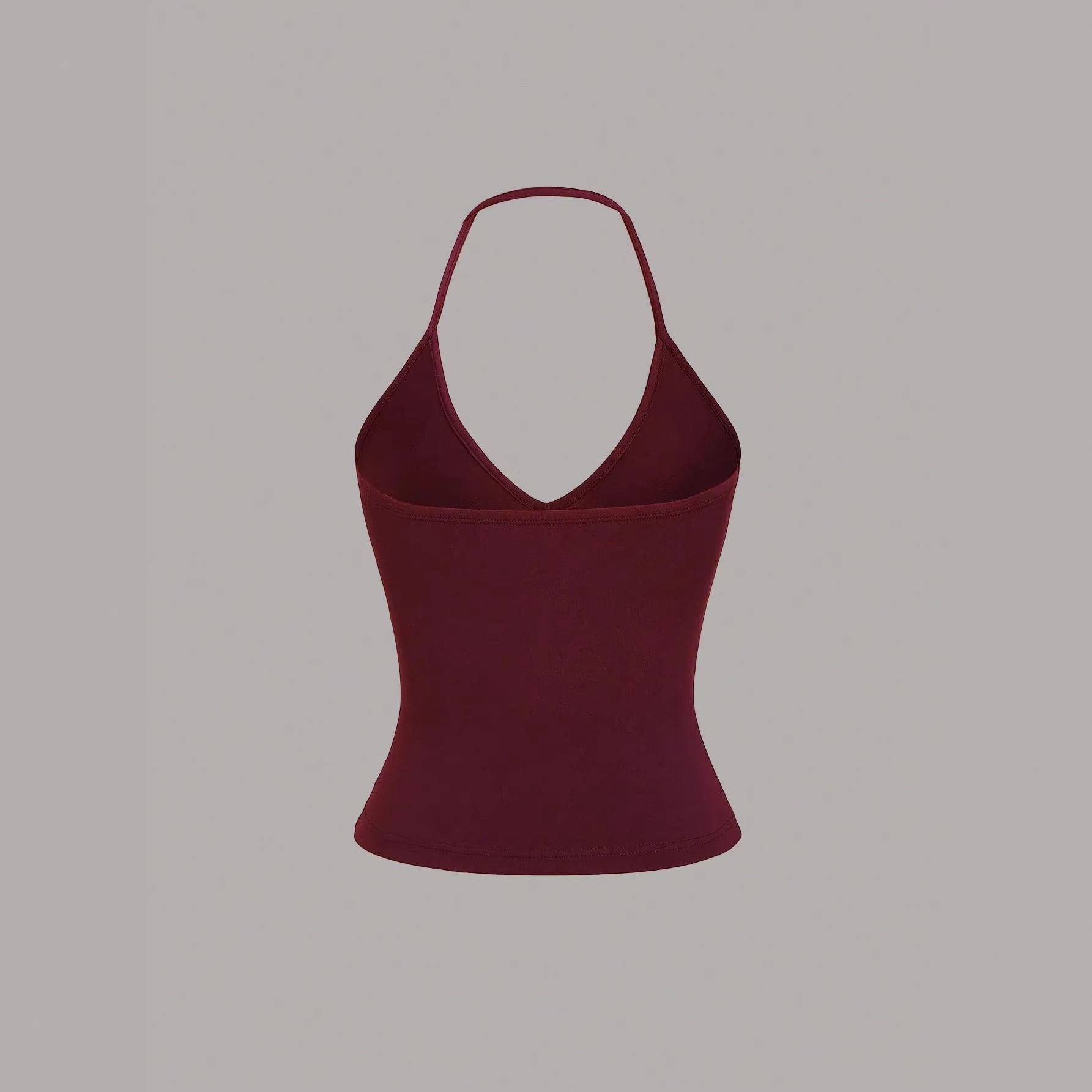 A three-piece summer casual solid-color backless halter top for cross-border Amazon from Europe and America details Picture