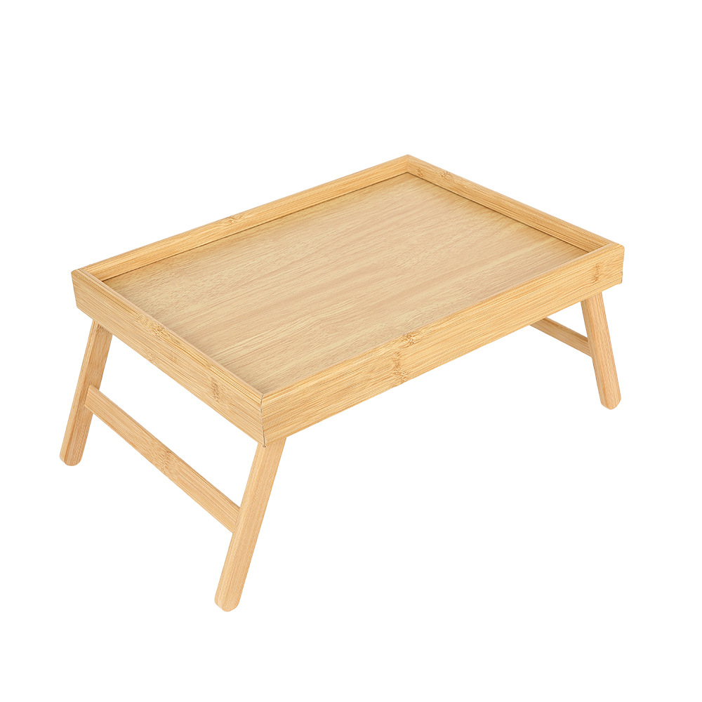Multi-functional folding dining table, lazy bamboo tray for home bedroom bed, mini simple computer desk for living room balcony Item Picture