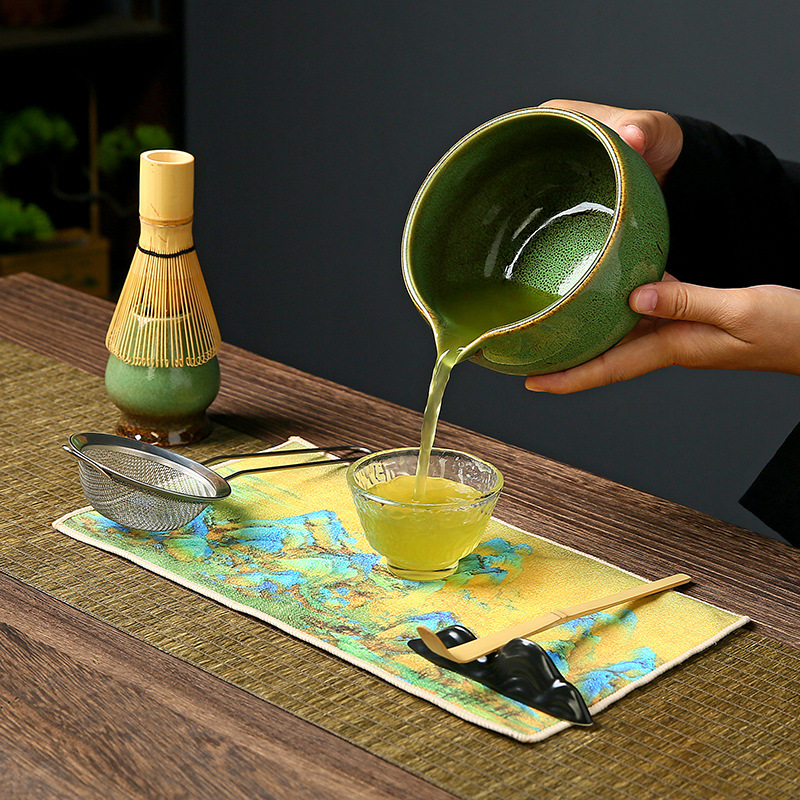 Japanese-style matcha bowl, ceramic matcha whisk set, bamboo matcha brush, Hyabonri Song Dynasty tea ceremony gift box Application Scenario