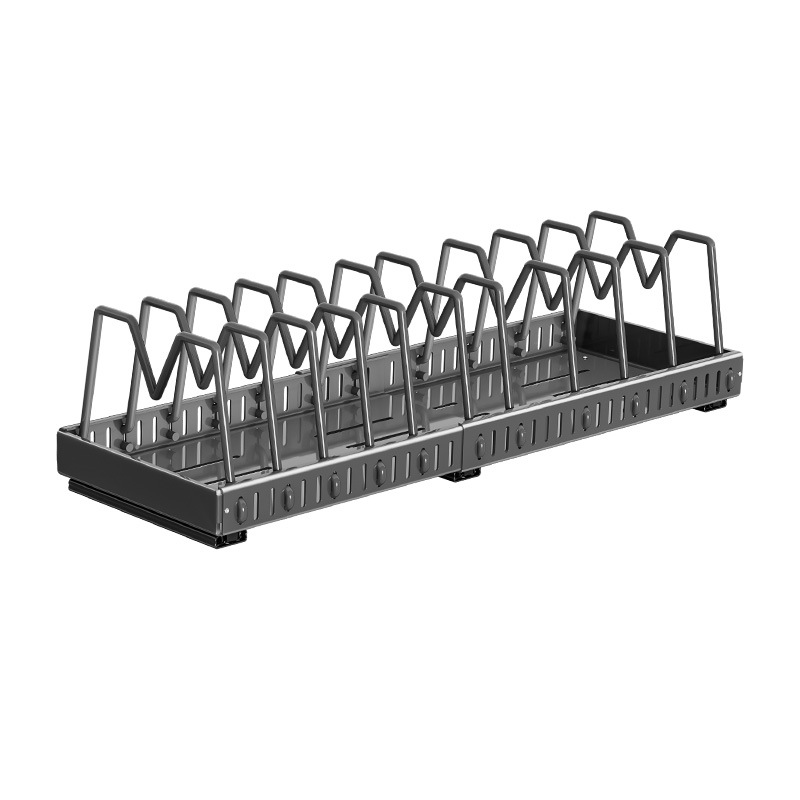 Kitchen household pull-out draining rack, storage rack, dish rack, carbon steel rack, countertop, plate and bowl rack, large capacity Item Picture