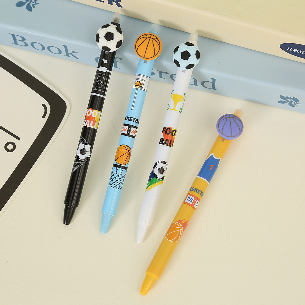 Ball game sports signature pen 0.7mm bullet head press pen erasable pen student writing pen wholesale gel pen details Picture