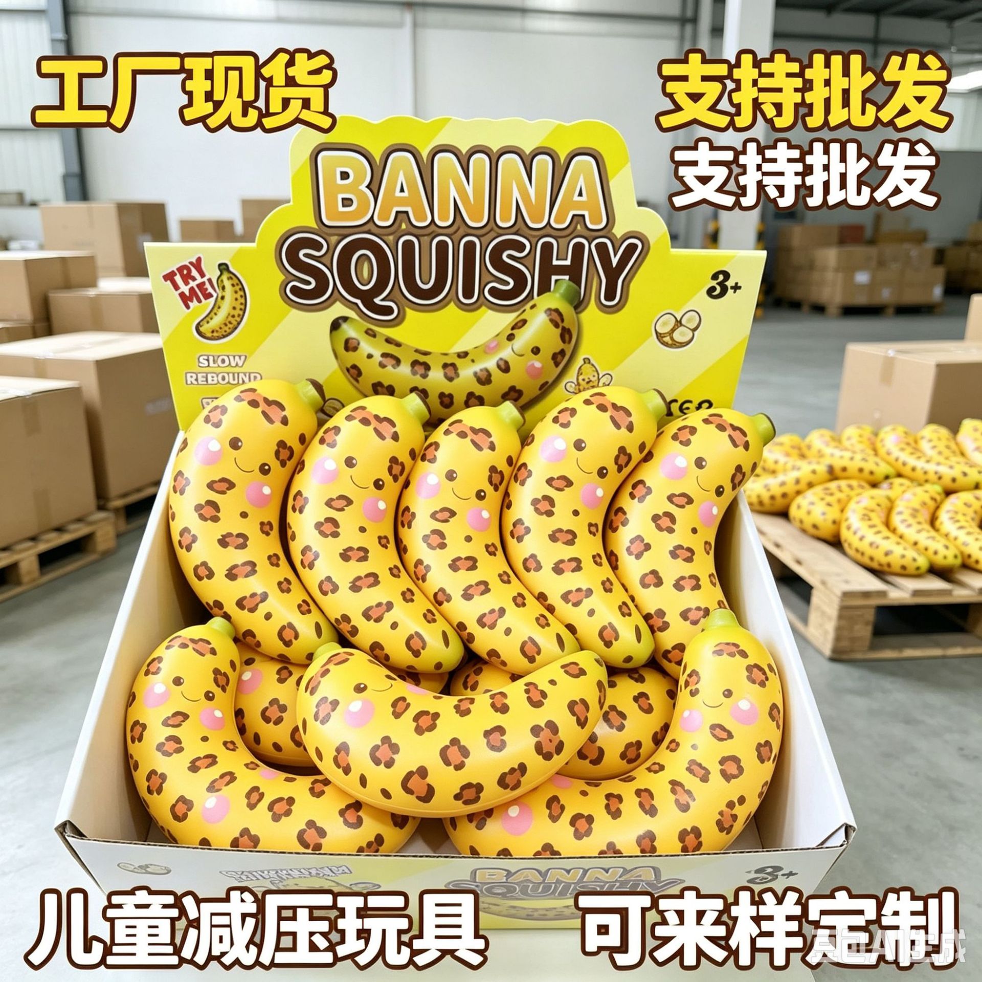 Fun and stress-relieving cross-border new PU expression simulation banana cartoon cute and slow rebound stress-relieving office details Picture