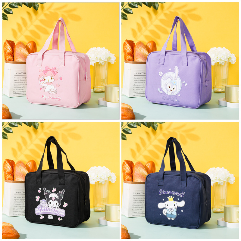 新款大容量保温饭盒袋卡通午餐包外出手提便当包可爱保温袋便当包