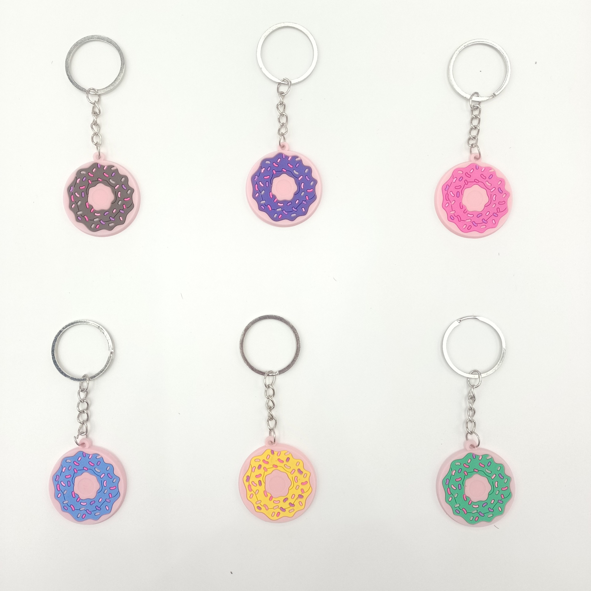 甜甜圈可爱PVC钥匙扣 甜点派对甜甜圈钥匙扣 汽车钥匙挂件儿童