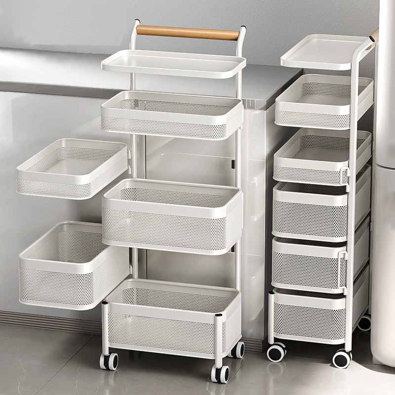 Kitchen trolley, storage rack, floor-standing gap cabinet, multi-layer refrigerator trolley, bathroom ultra-narrow mobile storage rack Application Scenario