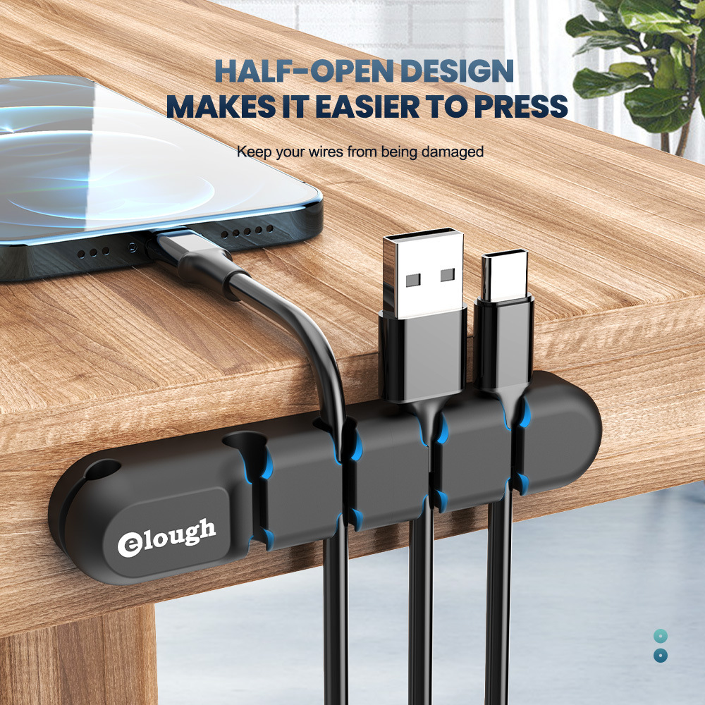 Elough desktop storage: Cable holder, charging cable holder, data cable clip, cable winder, hub, cable manager details Picture