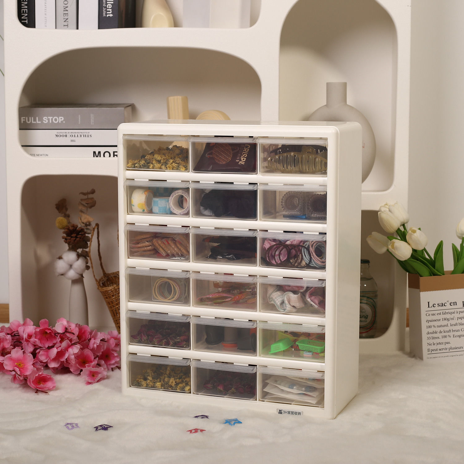 Drawer-type parts box storage cabinet box, household compartmentalized plastic transparent tool box, storage material box, large capacity Item Picture
