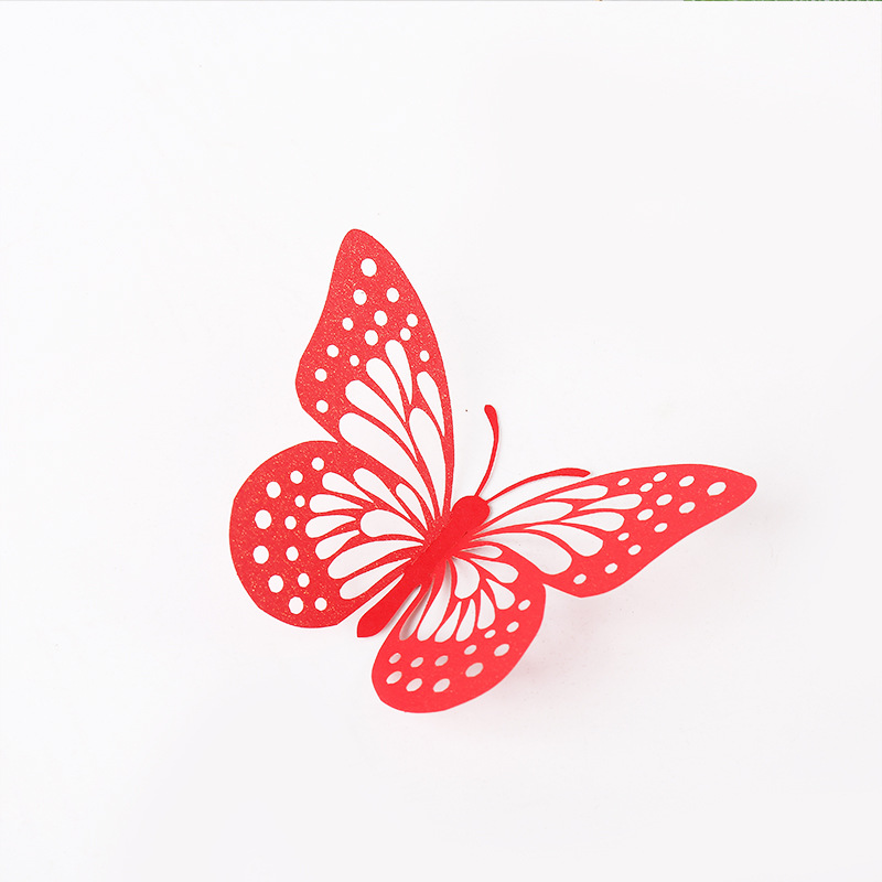 Hollowed-out 3D butterfly decorative wall stickers, hollowed-out butterfly children's stickers, festive three-dimensional butterfly decorations for home living rooms Item Picture