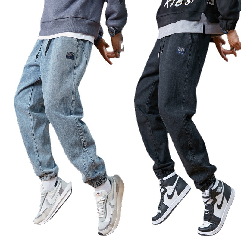 Cotton jeans, loose autumn and winter bestsellers, casual workwear, Korean trend, plus-size, versatile, cross-border, Harun, tight-fitting trousers for men Item Picture
